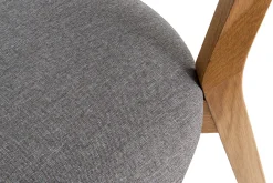 Chaises vintage en bois clair chêne et tissu gris (lot de 2) DOVE