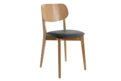 Chaises vintage en bois clair chêne et noir (lot de 2) LUCIA