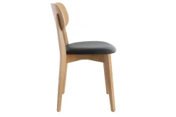 Chaises vintage en bois clair chêne et noir (lot de 2) LUCIA