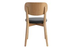 Chaises vintage en bois clair chêne et noir (lot de 2) LUCIA