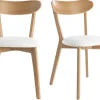 Chaises vintage en bois clair chêne et blanc (lot de 2) DOVE