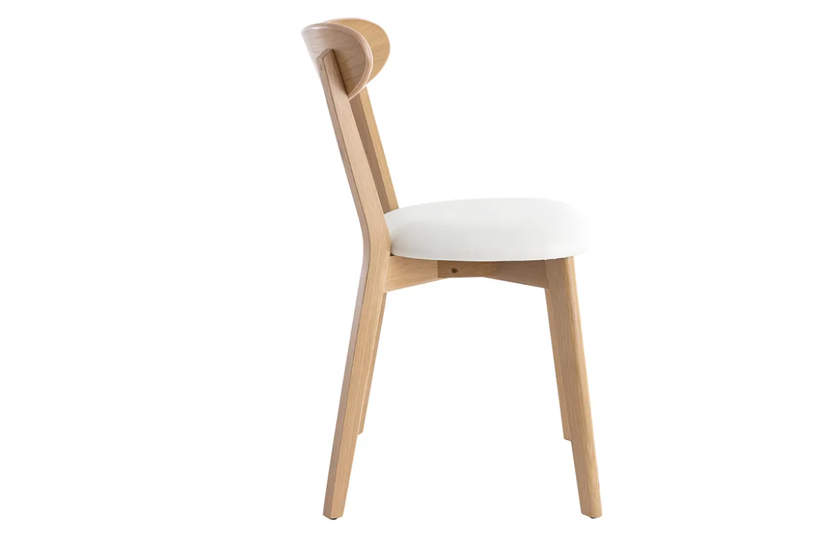 Chaises vintage en bois clair chêne et blanc (lot de 2) DOVE