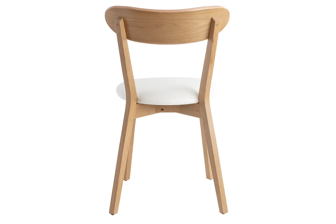 Chaises vintage en bois clair chêne et blanc (lot de 2) DOVE