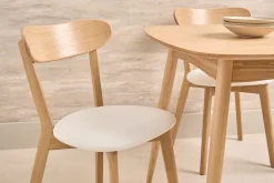 Chaises vintage en bois clair chêne et blanc (lot de 2) DOVE