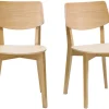 Chaises vintage en bois clair chêne (lot de 2) AVEA