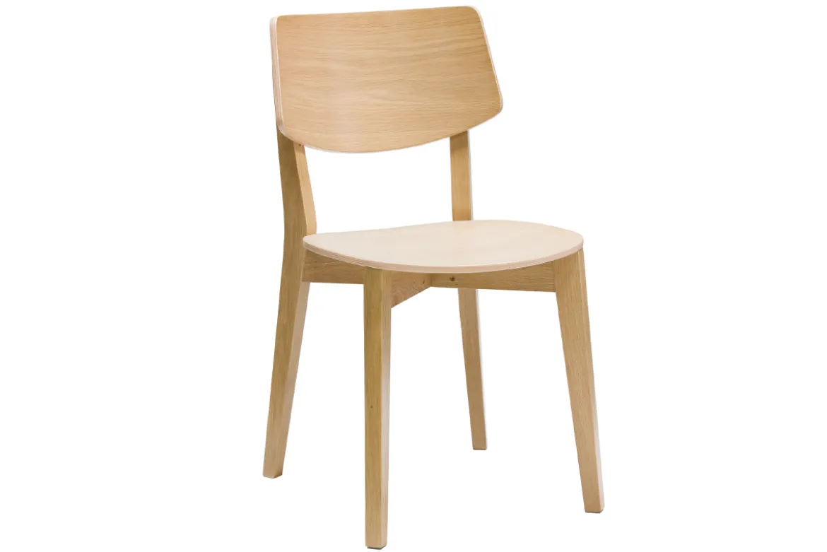 Chaises vintage en bois clair chêne (lot de 2) AVEA