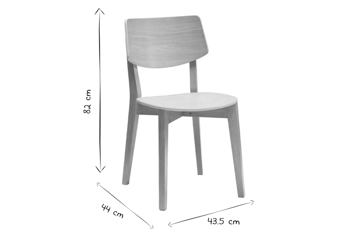 Chaises vintage en bois clair chêne (lot de 2) AVEA