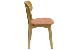 Chaises vintage en bois clair chêne et tissu effet velours terracotta (lot de 2) LUCIA