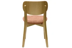 Chaises vintage en bois clair chêne et tissu effet velours terracotta (lot de 2) LUCIA