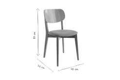 Chaises vintage en bois clair chêne et tissu effet velours terracotta (lot de 2) LUCIA