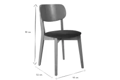 Chaises vintage en bois clair chêne et tissu effet velours texturé vert kaki (lot de 2) LUCIA