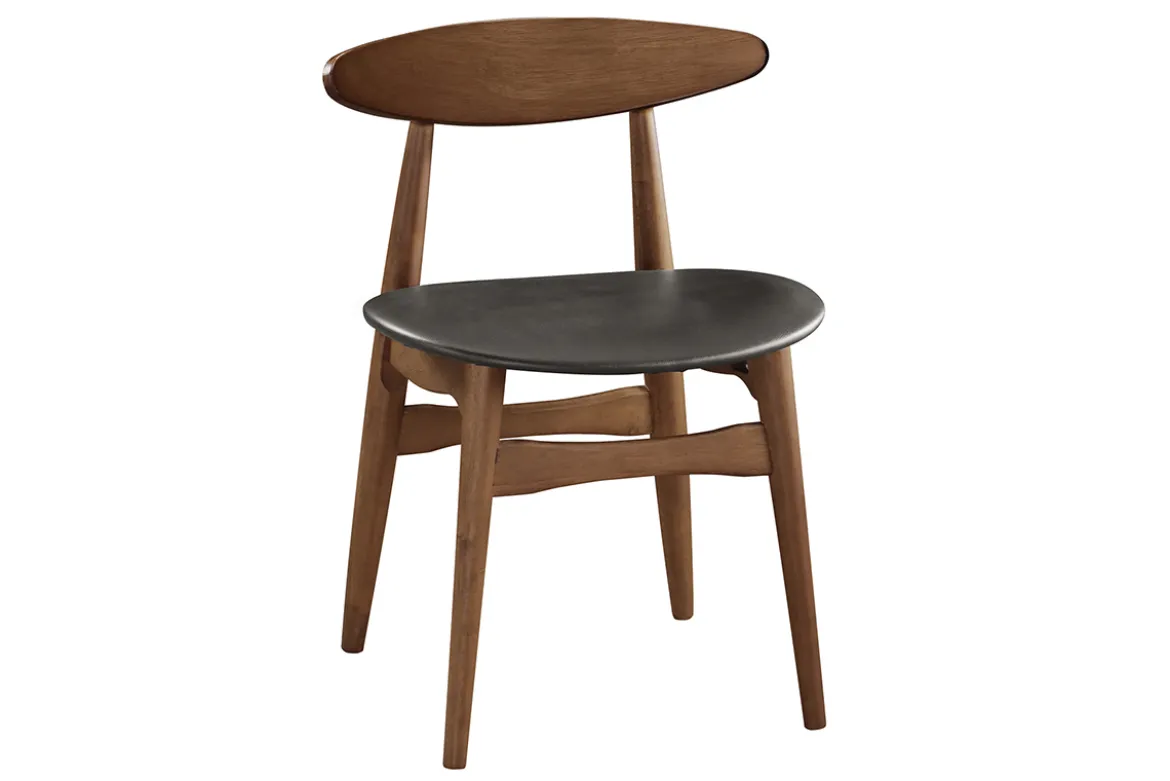 Chaises vintage en bois foncé et noir (lot de 2) WALFORD