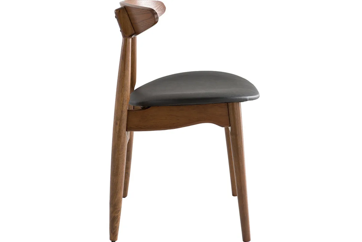Chaises vintage en bois foncé et noir (lot de 2) WALFORD