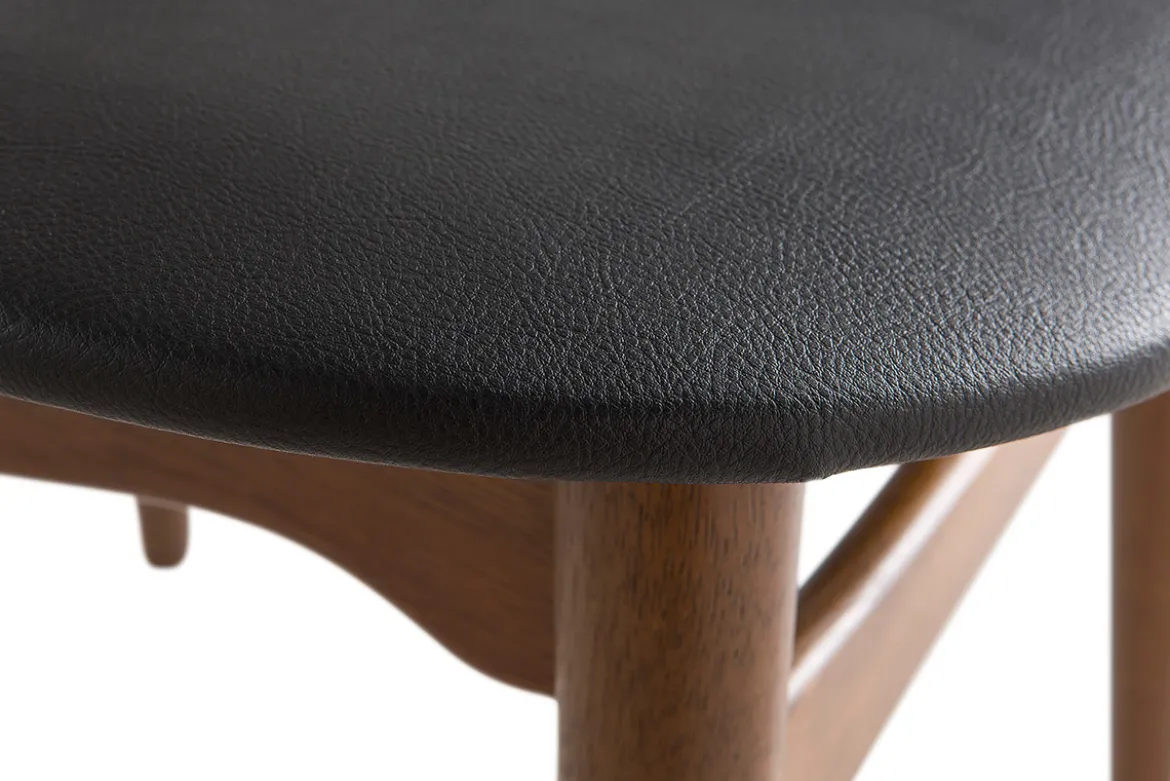 Chaises vintage en bois foncé et noir (lot de 2) WALFORD