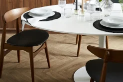 Chaises vintage en bois foncé et noir (lot de 2) WALFORD