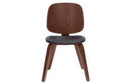 Chaises vintage en bois foncé et noir (lot de 2) BECK