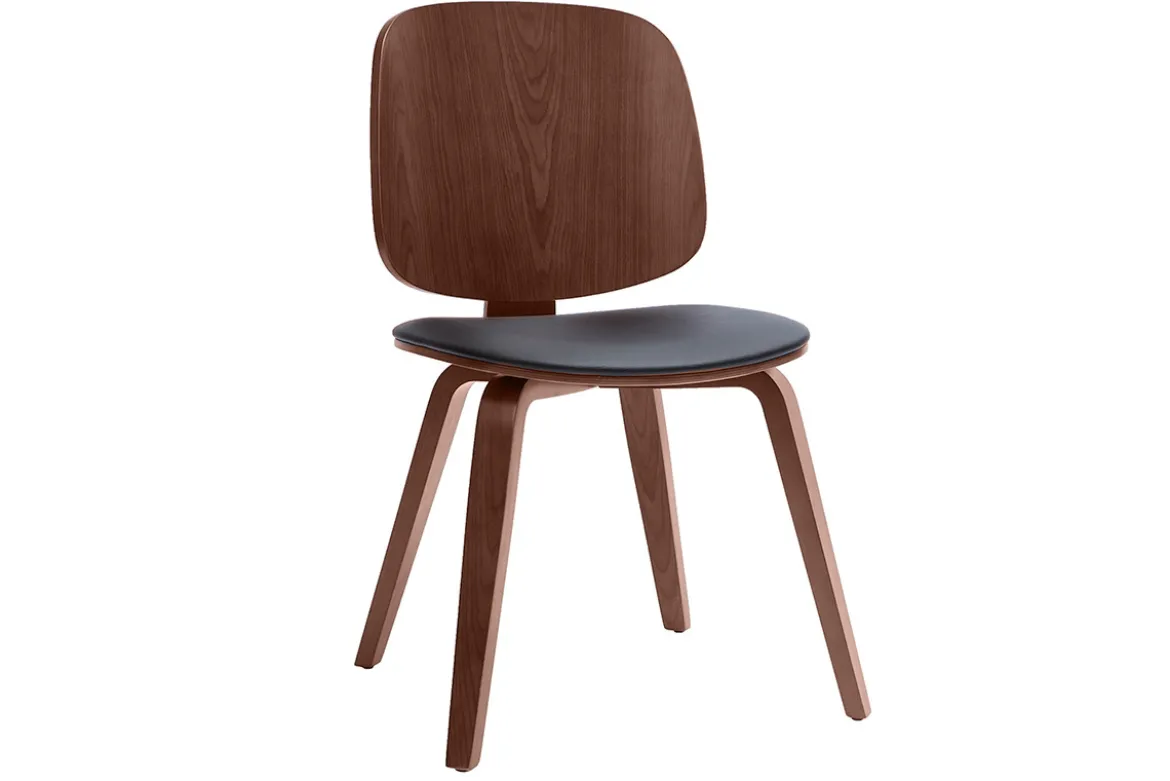 Chaises vintage en bois foncé et noir (lot de 2) BECK