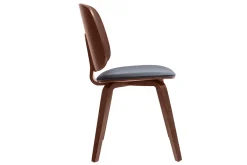 Chaises vintage en bois foncé et noir (lot de 2) BECK