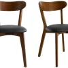 Chaises vintage en bois foncé et noir (lot de 2) DOVE
