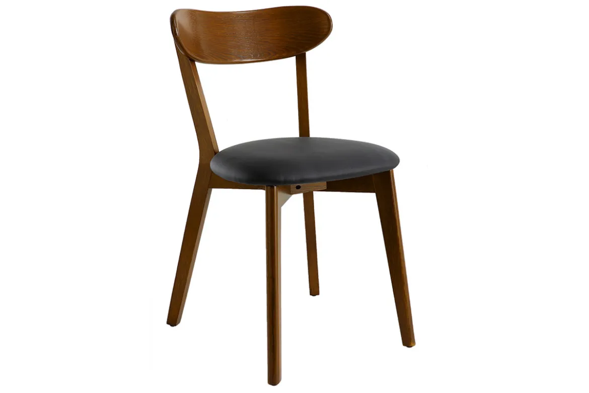 Chaises vintage en bois foncé et noir (lot de 2) DOVE