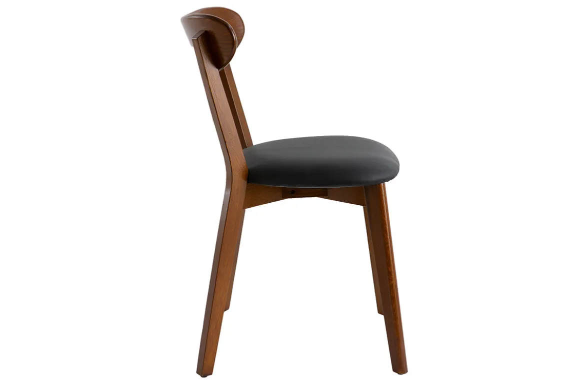 Chaises vintage en bois foncé et noir (lot de 2) DOVE