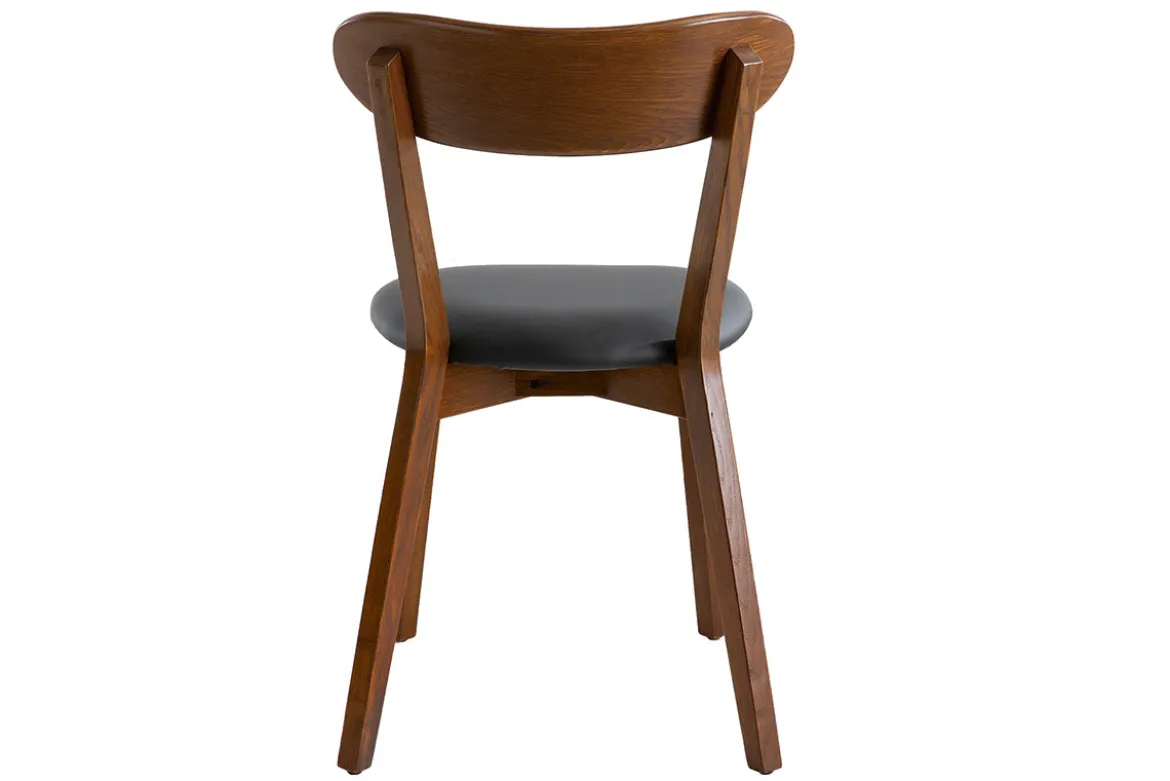 Chaises vintage en bois foncé et noir (lot de 2) DOVE