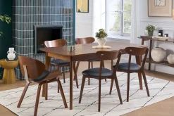 Chaises vintage en bois foncé et noir (lot de 2) DOVE