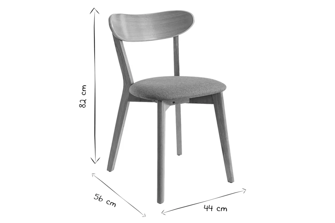 Chaises vintage en bois foncé et noir (lot de 2) DOVE
