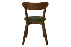 Chaises vintage en bois foncé et tissu effet velours texturé vert kaki (lot de 2) DOVE