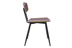 Chaises vintage en bois foncé noyer et métal noir (lot de 2) JOLINE