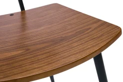 Chaises vintage en bois foncé noyer et métal noir (lot de 2) JOLINE