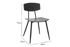 Chaises vintage en bois foncé noyer et métal noir (lot de 2) JOLINE