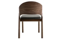Chaises vintage en bois foncé noyer et assises noires (lot de 2) AVALON