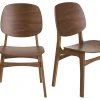 Chaises vintage en bois foncé noyer (lot de 2) SOQUETTE
