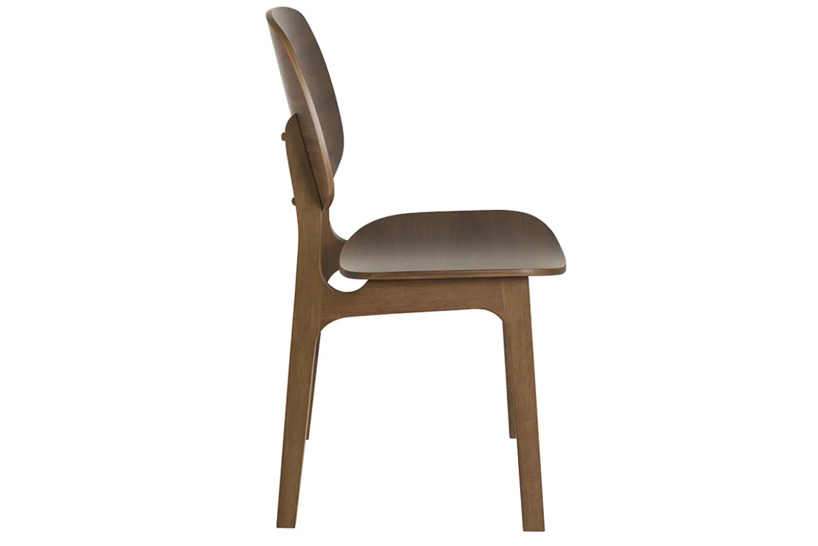 Chaises vintage en bois foncé noyer (lot de 2) SOQUETTE