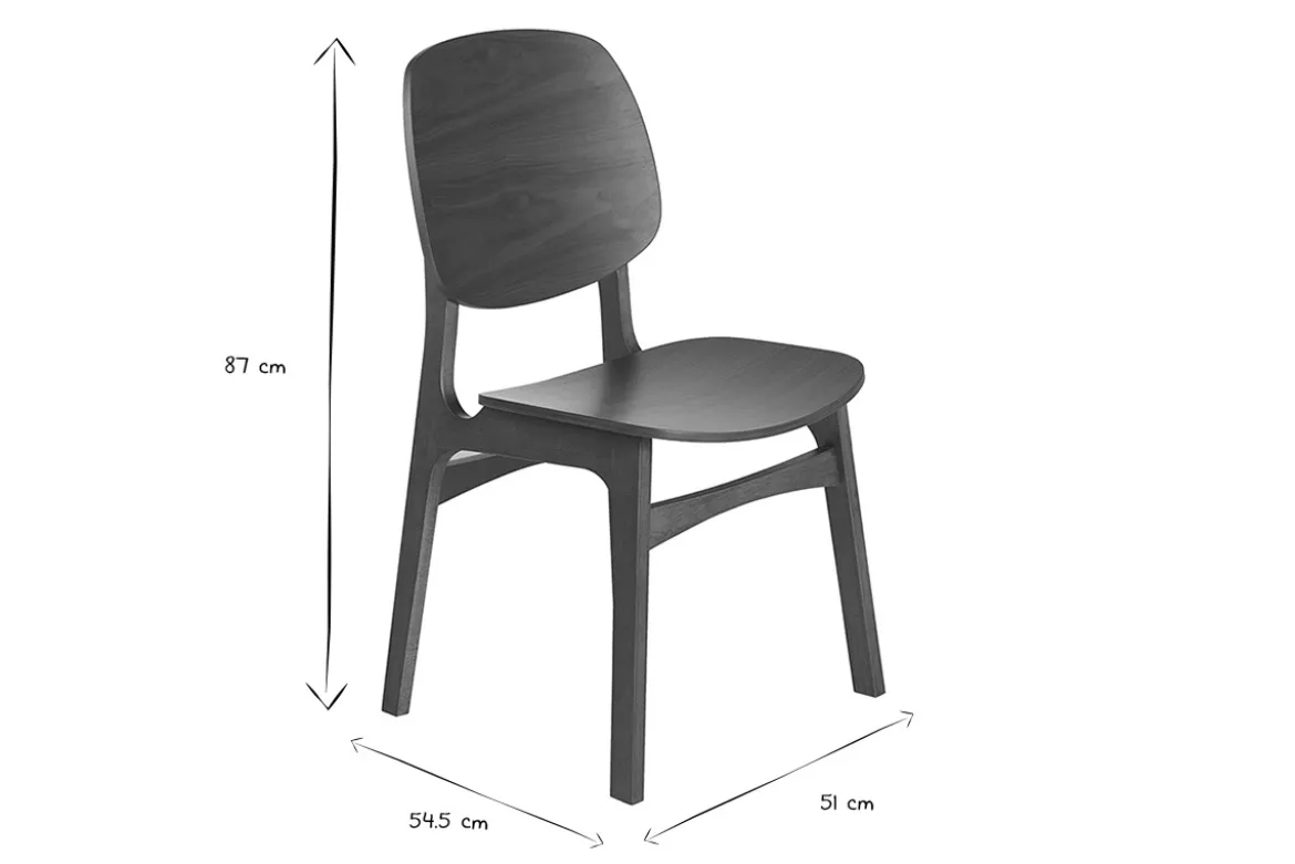 Chaises vintage en bois foncé noyer (lot de 2) SOQUETTE