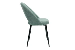 Chaises vintage en tissu effet velours texturé vert céladon et métal noir (lot de 2) COSETTE