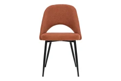 Chaises vintage en tissu effet velours texturé terre brûlée et métal noir (lot de 2) COSETTE