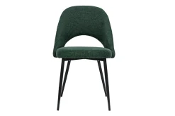 Chaises vintage en tissu effet velours texturé vert et métal noir (lot de 2) COSETTE