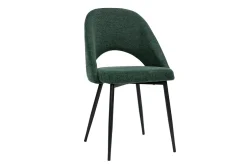 Chaises vintage en tissu effet velours texturé vert et métal noir (lot de 2) COSETTE