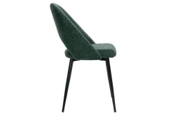 Chaises vintage en tissu effet velours texturé vert et métal noir (lot de 2) COSETTE