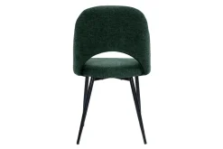 Chaises vintage en tissu effet velours texturé vert et métal noir (lot de 2) COSETTE