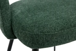 Chaises vintage en tissu effet velours texturé vert et métal noir (lot de 2) COSETTE