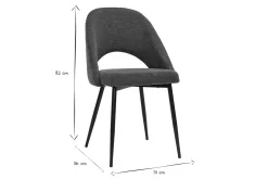 Chaises vintage en tissu effet velours texturé vert et métal noir (lot de 2) COSETTE