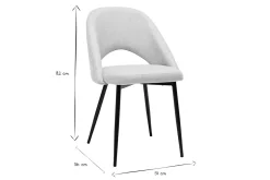 Chaises vintage en tissu effet velours texturé beige et métal noir (lot de 2) COSETTE