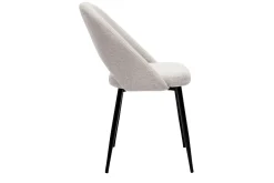 Chaises vintage en tissu effet velours texturé beige et métal noir (lot de 2) COSETTE