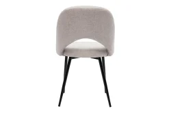 Chaises vintage en tissu effet velours texturé beige et métal noir (lot de 2) COSETTE