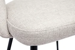 Chaises vintage en tissu effet velours texturé beige et métal noir (lot de 2) COSETTE