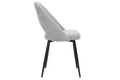 Chaises vintage en tissu effet velours texturé gris et métal noir (lot de 2) COSETTE