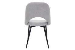 Chaises vintage en tissu effet velours texturé gris et métal noir (lot de 2) COSETTE